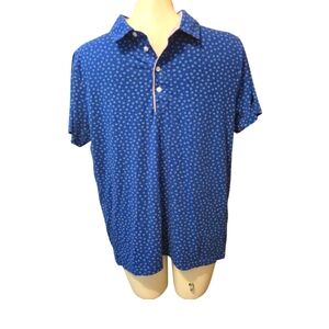 315🌼3 for‎ $15🦋 J CREW PERFORMANCE Coolmax  Print  polo Blue Pink Mens Medium